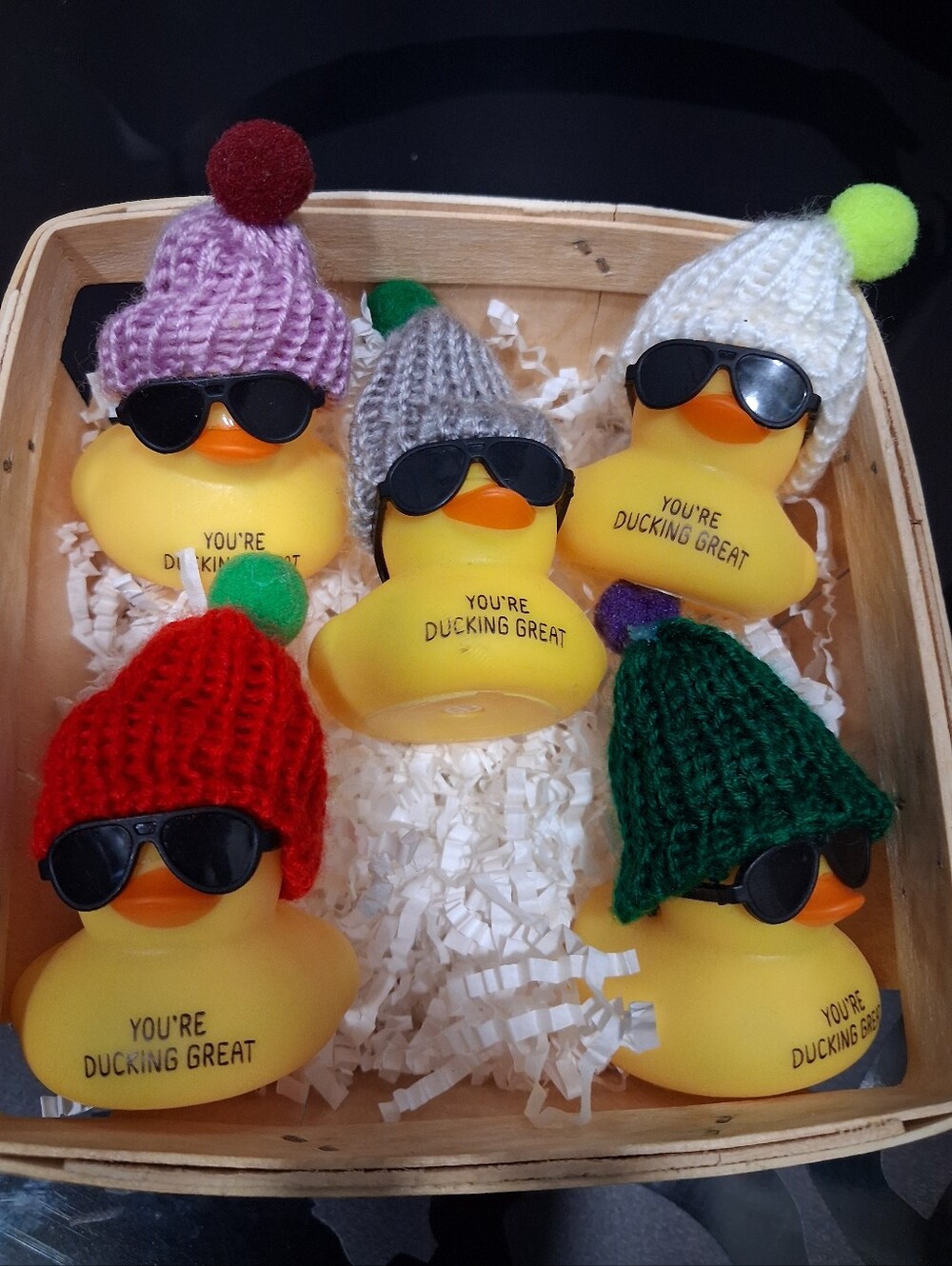 You're Ducking Great Rubber Duck Set with Knit Hats